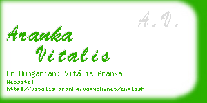 aranka vitalis business card